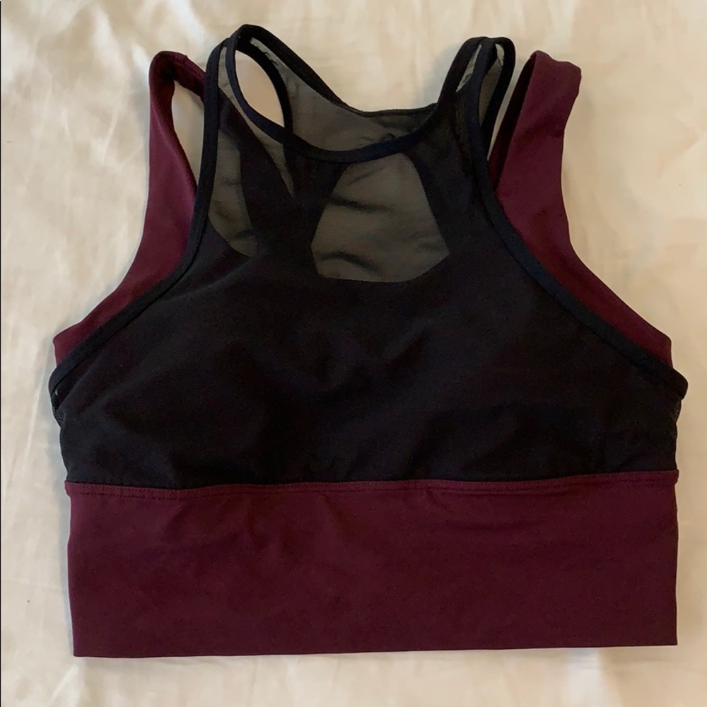 Mesh high-neck sports bra